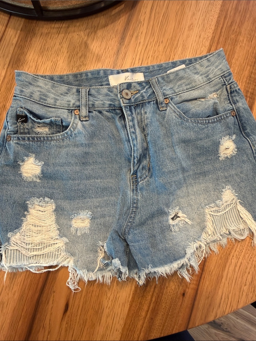 KanCan Light Blue Distressed Denim Jean Shorts